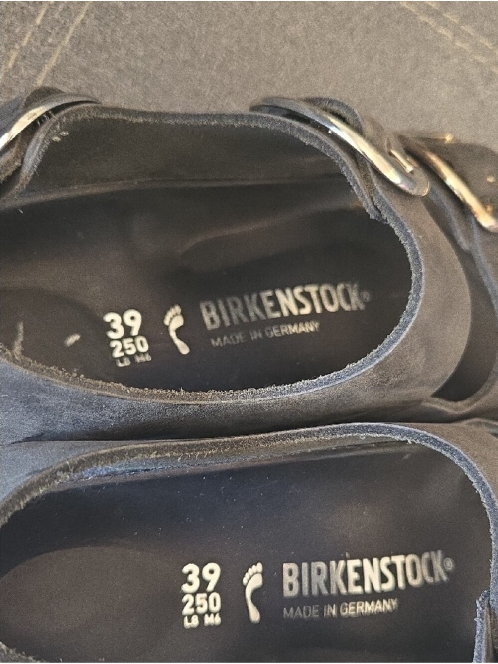 Birkenstock Big Buckle Black Double Sandal Oiled Leather Size 39 - Picture 6 of 10